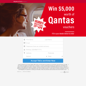 Win $5000 worth of Qantas Vouchers