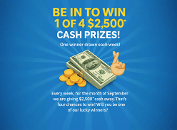Win 1 of 4 $2.5K Cash Prizes