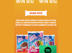 Win a $2.5K Eftpos Card, 6 Zooper Dooper Packs & 1 Year of Spotify Premium