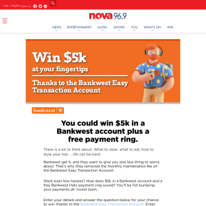 Win $5k in a Bankwest account