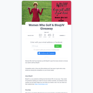 Win 5x Vouchers for Women's Golf Wear