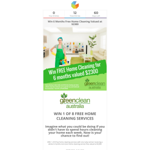Win 6 Months Free Home Cleaning Valued $2300