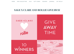 Win $600 worth of Sage x Clare and Rollie goodies