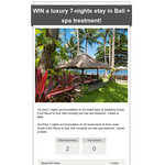 Win 7 nights stay in Bali worth $894