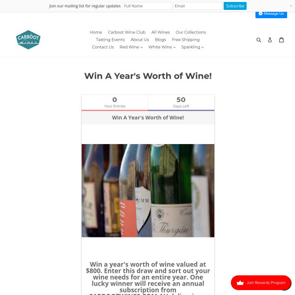 Win $800 Worth of Wine