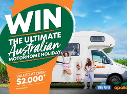 Win a $1,000 Apollo Motorhome Rental Voucher, $1,000 Visa Debit Card, and 1 Week of Holiday Park Stay
