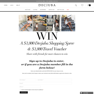 Win a $1,000 DECJUBA shopping spree & a $1000 travel voucher!