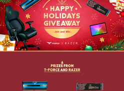 Win a $1,000 Gift CardWin a Razer Iskur Gaming Chair or 1 of 3 TeamGroup Memory/SSD Prizes
