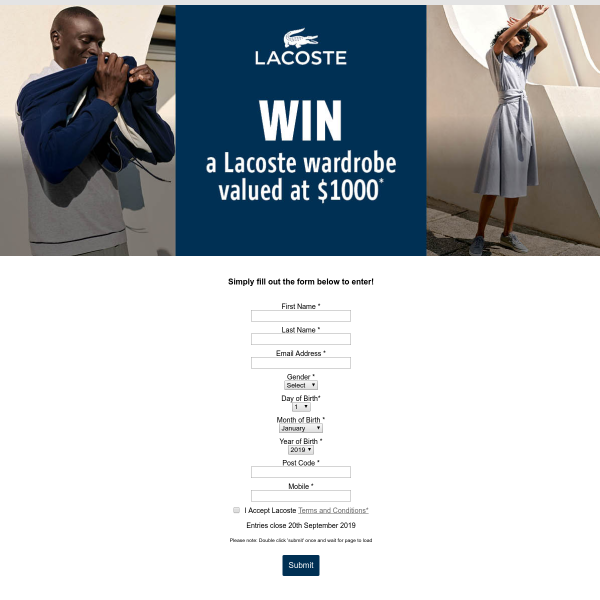 Win a $1,000 Lacoste Wardrobe