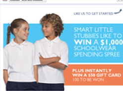 Win a $1,000 schoolwear spending spree + instantly win 1 of 100 $50 gift cards!