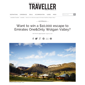 Win a $10,000 escape to Emirates One&Only Wolgan Valley