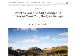 Win a $10,000 escape to Emirates One&Only Wolgan Valley