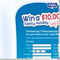 Win a $10,000 family holiday every week!