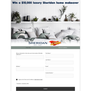 Win a $10,000 Sheridan Voucher