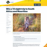 Win a 10 night trip to South Africa and Mauritius