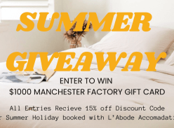 Win a $1000 Manchester Factory Voucher