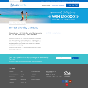 Win a $1000 My Holiday Centre Voucher