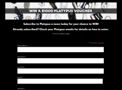 Win a $1000 Platypus Voucher