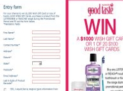 Win a $1000 'Wish' gift card or 1 of 20 $100 'Wish' gift cards!
