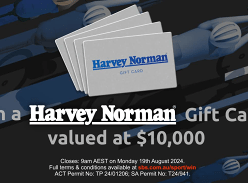 Win a $10K Harvey Norman Card