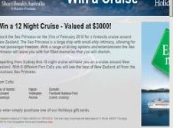 Win a 12-night cruise valued at $3,000!