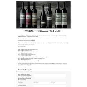 Win a 12-pack of Wynns Coonawarra Estate wine