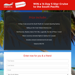 Win a 14-Day 5 Star Cruise to the South Pacific!