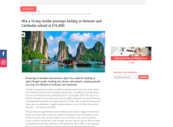 Win a 14 day Insider Journeys holiday to Vietnam and Cambodia