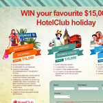 Win a $15,000 Holiday - Pick 1 of 3 options