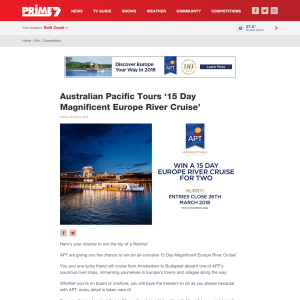 Win a 15 day Europe river cruise