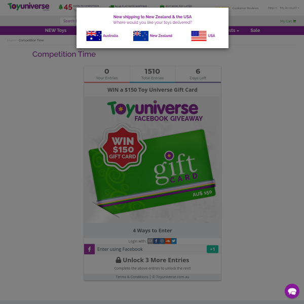Win a $150.00 Toy Universe Gift Card