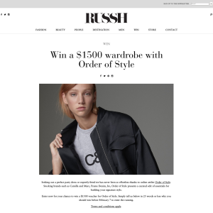 Win a $1500 wardrobe with Order of Style