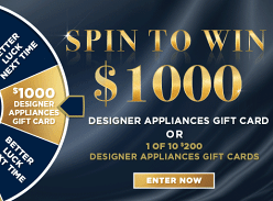 Win a $1k Designer Appliances Gift Card or 1 of 10 $200 Cards