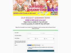 Win a $2,000 or 1 of 6 $500 Gift Cards