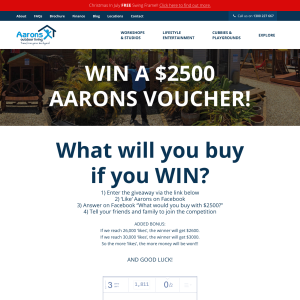 Win a $2,500 Aarons voucher!