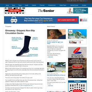 Win a 2-pair pack of Gripperz Non-Slip Circulation Socks!
