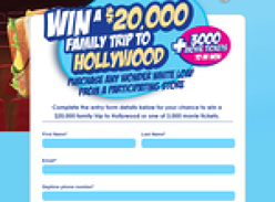 Win a $20,000 family trip to Hollywood + 3,000 movie tickets to be won!