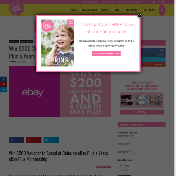 Win a $200 Coles eBay Voucher & eBay Plus Annual Membership