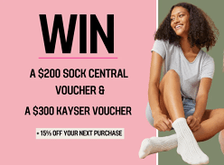 Win a $200 Sock Central Voucher and a $300 Kayser Voucher