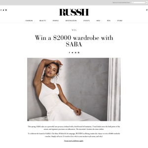 Win a $2000 wardrobe with Saba