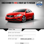 Win a 2013 Volvo S60 T5 R-Design! (25yrs & Over Only)