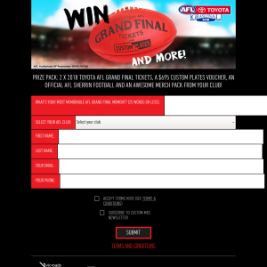 Win a 2018 AFL Grand Final tickets