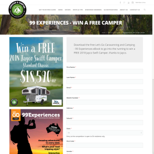 Win a 2018 Jayco Swift Camper Standard Chassis