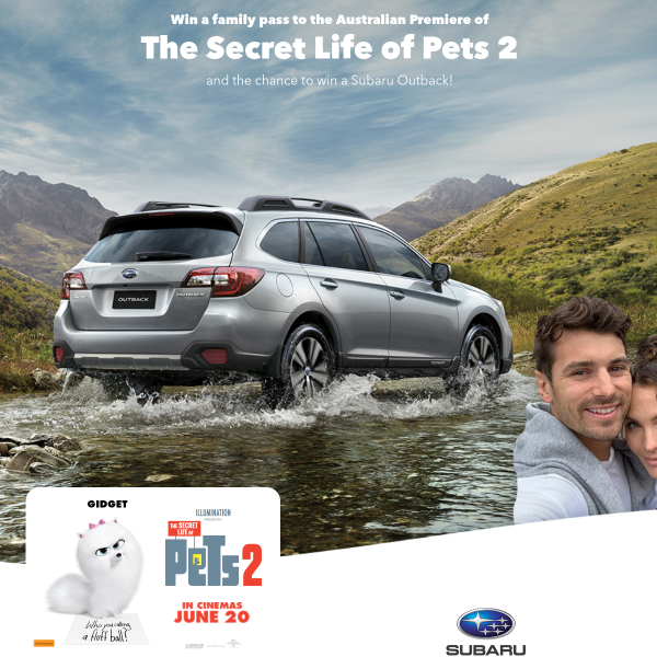 Win a 2018 Subaru Outback Worth $45,990 or 1 of 60 Family Passes to the Premiere of Secret Life Of Pets 2