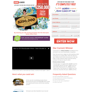 Win a $250,000 cash prize pack!