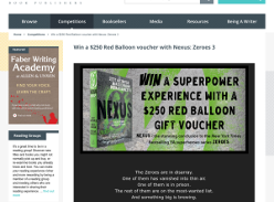 Win a $250 Red Balloon voucher with Nexus: Zeroes 3