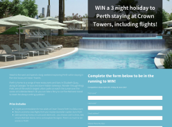 Win a 3 night holiday to Perth staying at Crown Towers