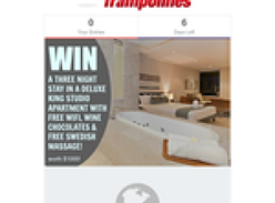 Win a 3-night stay in a deluxe king studio apartment with chocolates & free Swedish massage!