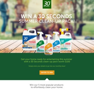 Win a 30-seconds Summer Clean Pack