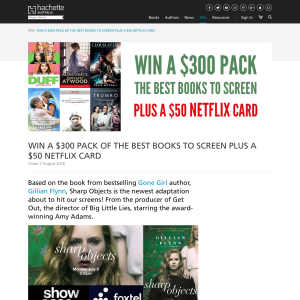 Win a $300 pack of the best books to screen + $50 Netflix card